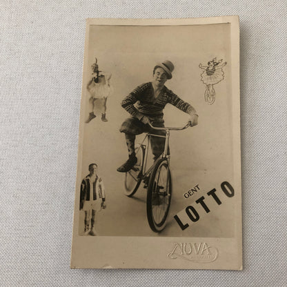 Circus Clown Performer Photo Photograph Print Bicycle Act European Vintage