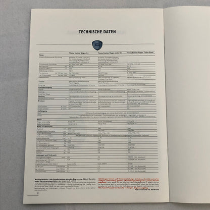 Lancia Thema Station Wagon Car Sales Brochure Catalog German