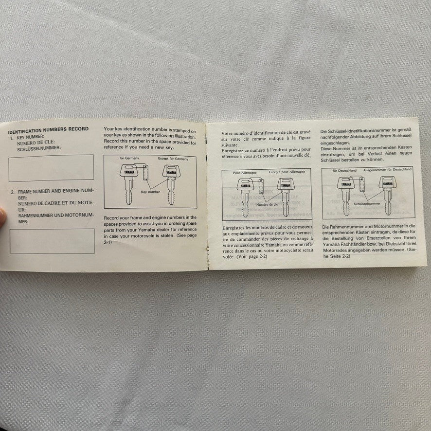 Vintage Yamaha XT500 Motorcycle Bike Owners Manual Instruction Guide Book XT 500