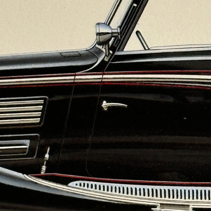 1937 Maybach Zeppelin D5 8 Sport Cabriolet by Spohn Illustration Art Hand Drawn