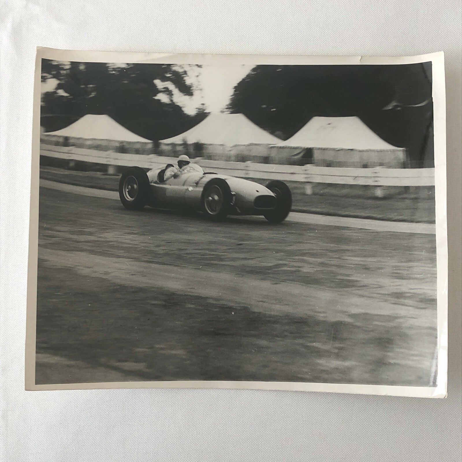 Vintage 1950 BRM Racing Car Press Photo Photograph Reg Parnell Goodwood 