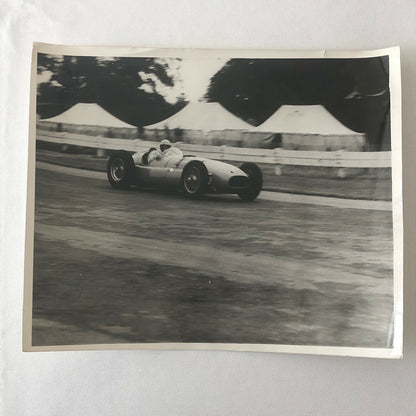 Vintage 1950 BRM Racing Car Press Photo Photograph Reg Parnell Goodwood 