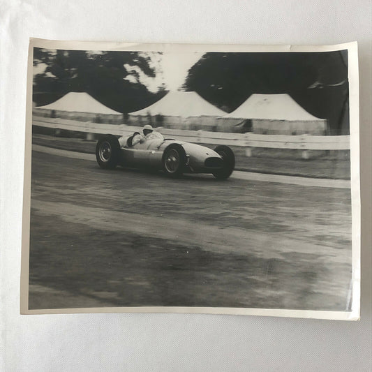 Vintage 1950 BRM Racing Car Press Photo Photograph Reg Parnell Goodwood 