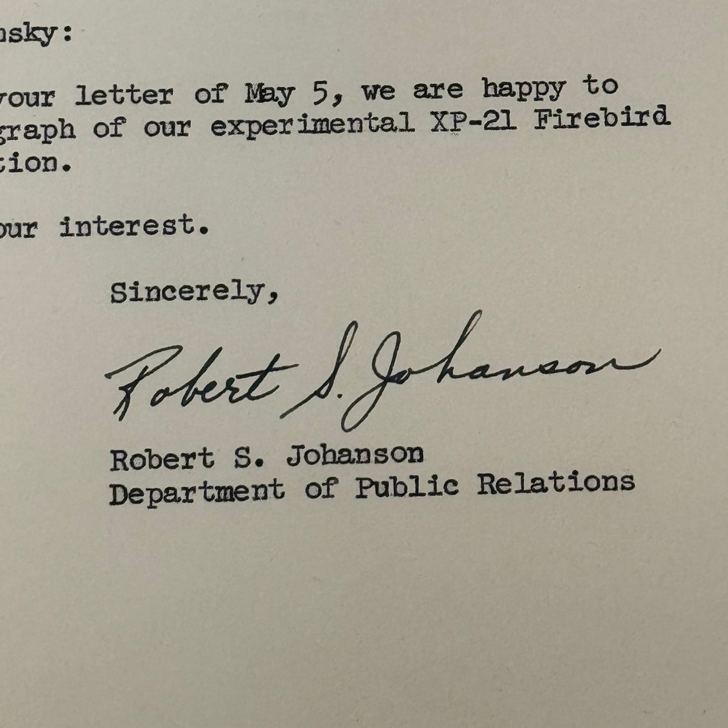 1954 General Motors Letter Letterhead Vintage Document Signed Public Relations