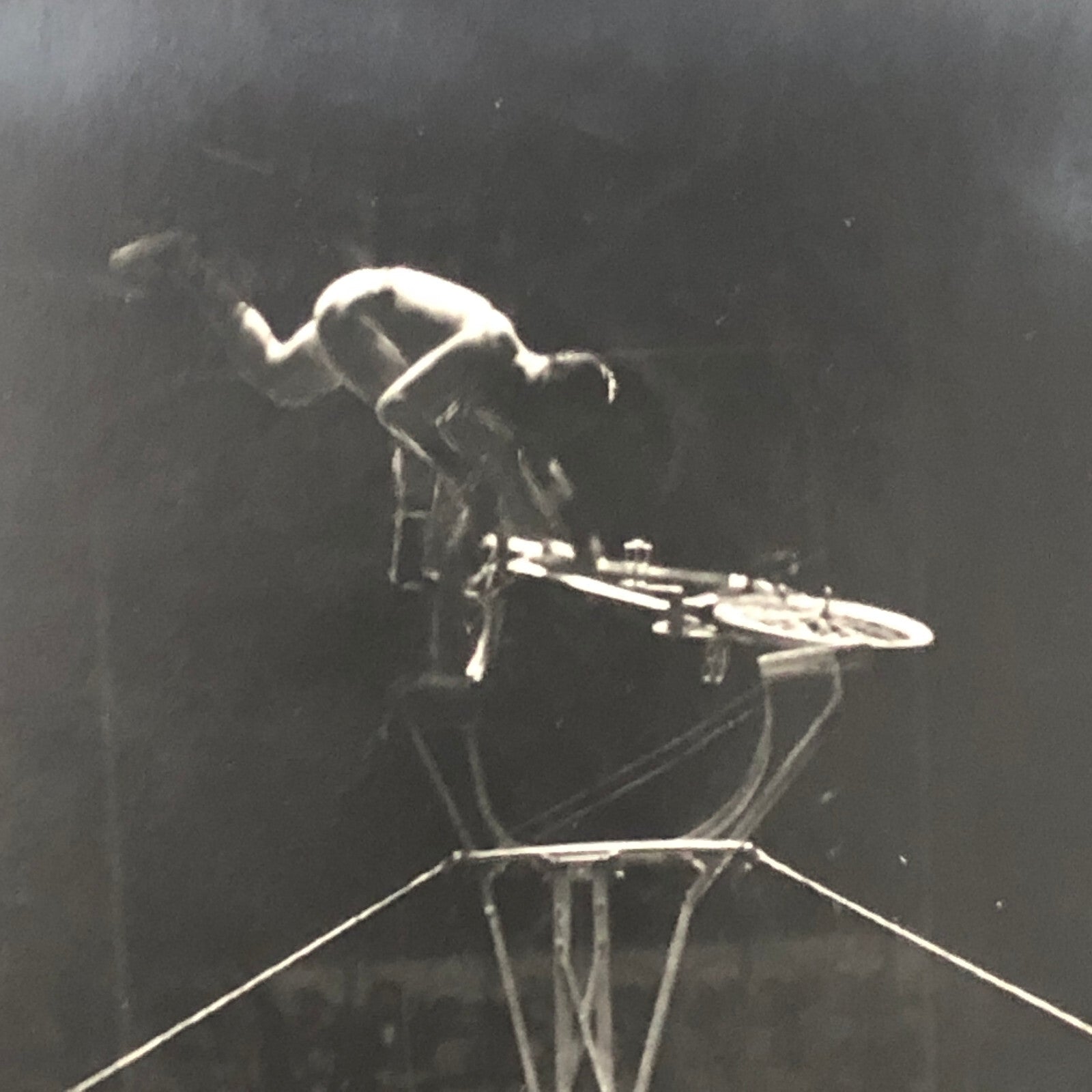 Circus Performer Bicycle Bike Balancing Act Photo Photograph Lot of 2 Vintage