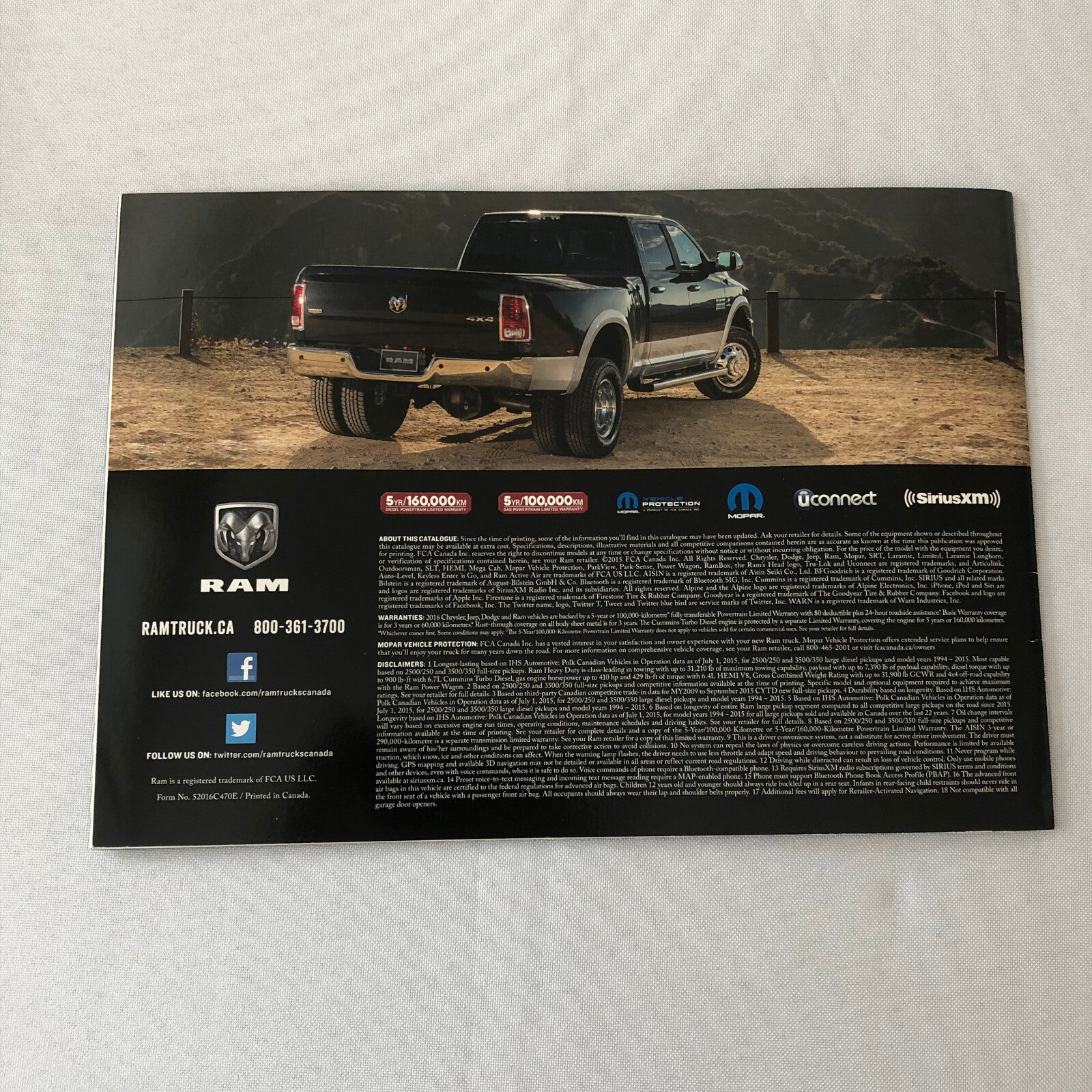2016 Dodge Ram 2500 / 3500 Pickup Sales Brochure Catalog Outdoorsman Power Wagon