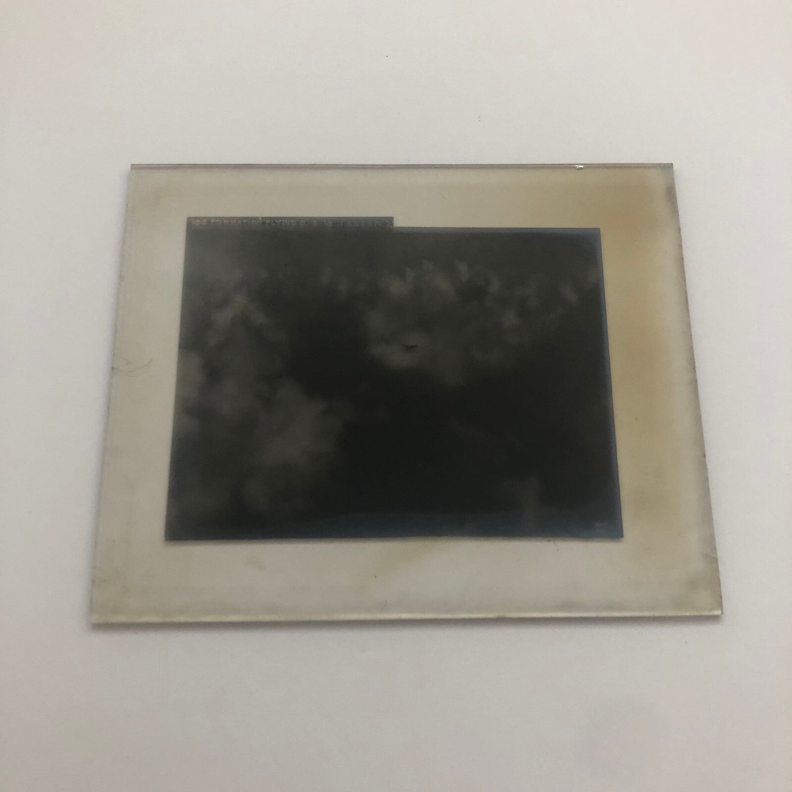 Antique Glass Plate Lantern Slide Aircraft Formation Flying Aviation Airplane