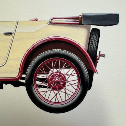 1928 Dixi Tourer Car Automobile Illustration Art Drawing Hand Drawn Robert Preis