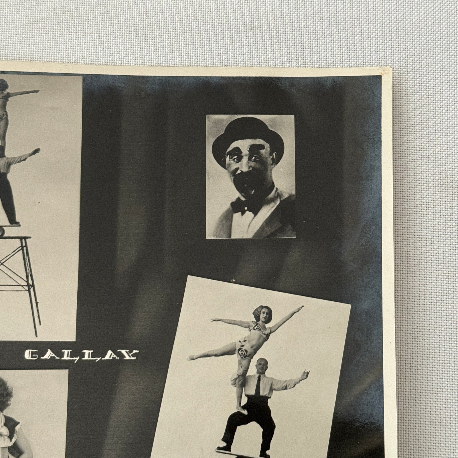 Vintage Circus Acrobat Balancing Act Photo Photograph Zaza and Gallai