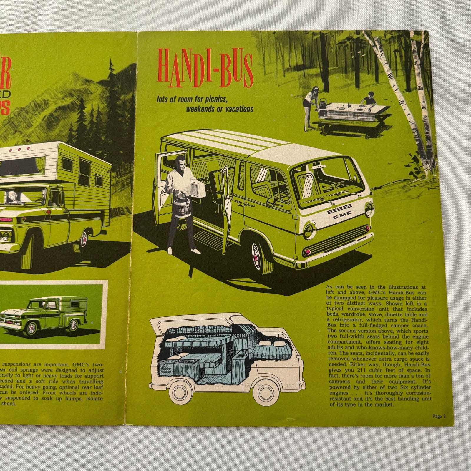 Vintage GMC Camper Sales Brochure Catalog Handi Bus Suburban Pickup Canadian