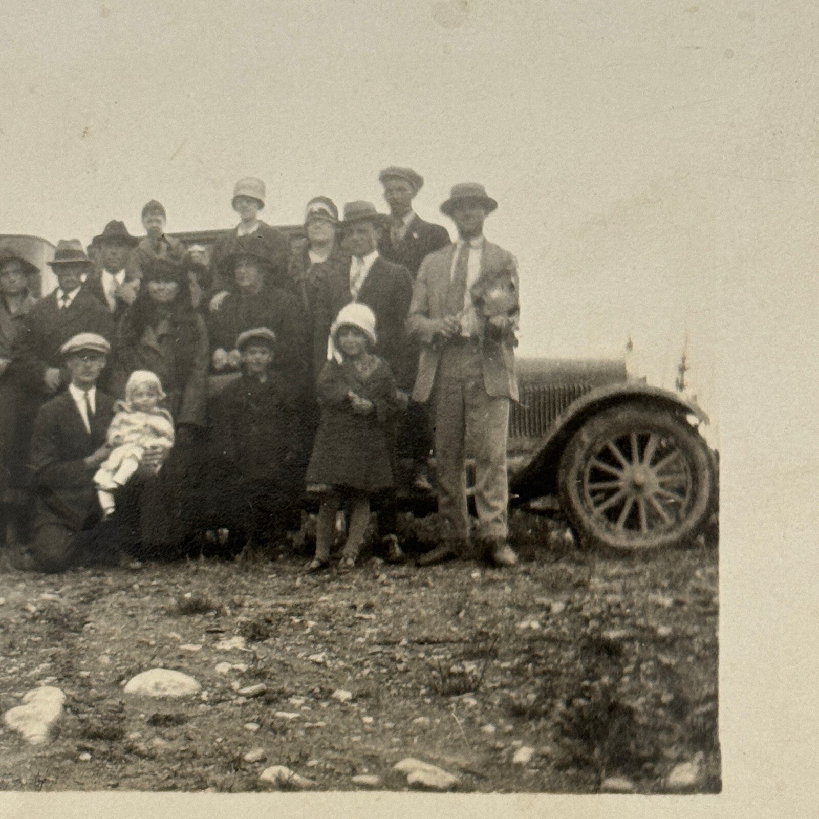 Real Photo Postcard RPPC People and Cars Automobile Antique Vintage