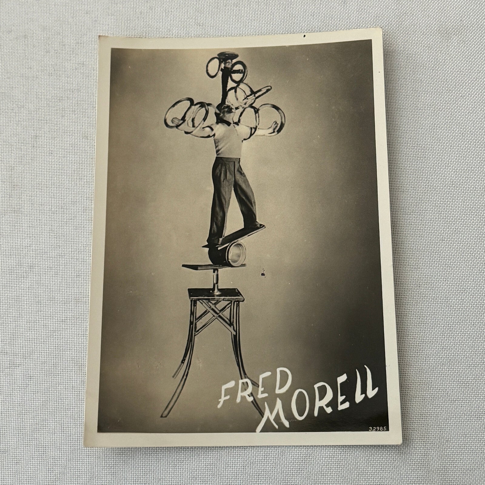 Vintage Circus Juggling Juggler Balancing Act Photo Photograph Fred Morell