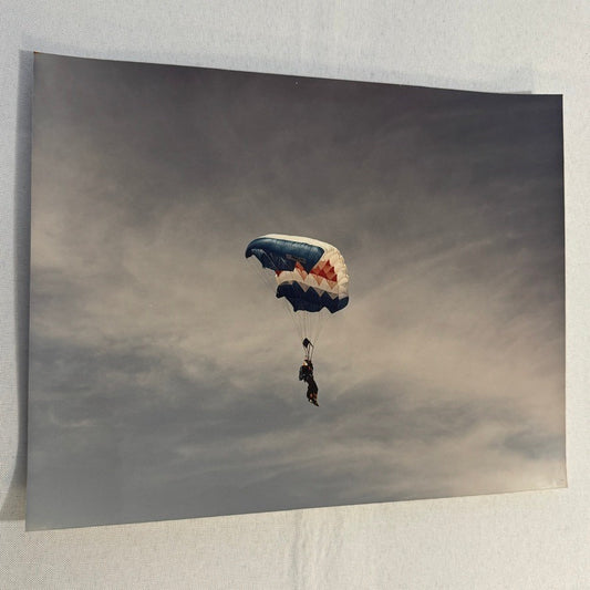 Vintage Skydiving Parachute Photo Large Format Aviation Photograph 1970s-80s