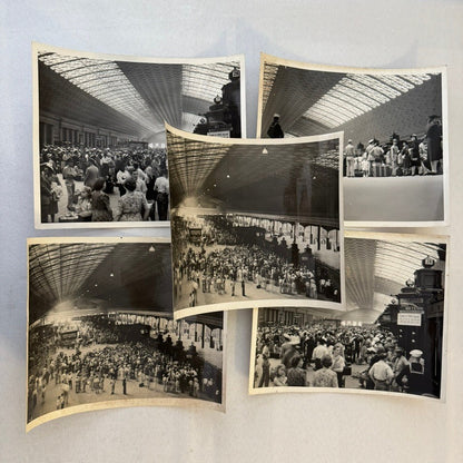 Vintage Railroad Station Photo Photograph Lot Washington DC Crowd People 5x