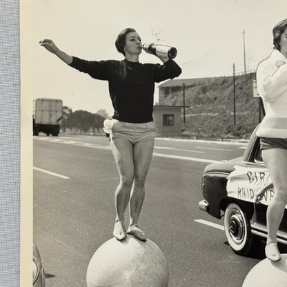 Vintage Italian Circus Act Press Photo Photograph Beautiful Women Balancing Act