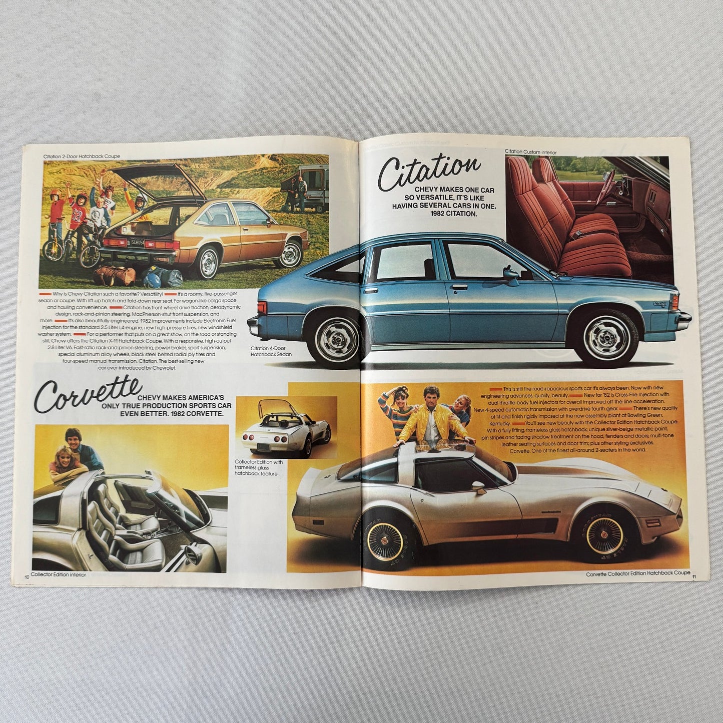 1982 Chevrolet Car Brochure Catalog Camaro Corvette Citation Monte Carlo +