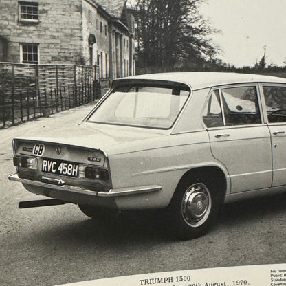 Triumph 1500 Car Factory Press Photo Photograph Print 1971