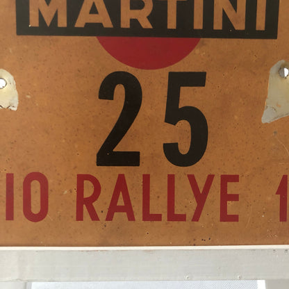 1968 Radio Rallye Car Rally Participant Plate w/ Martini Ad