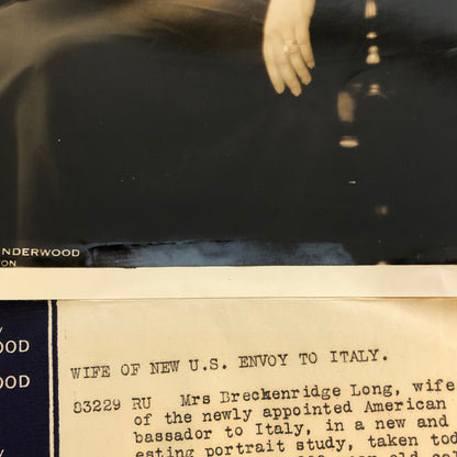 Press Photograph Photo Portrait Wife of American Ambassador to Italy 1933
