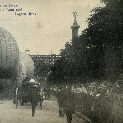 Vintage Airship Balloon Show Belgian Independence 1905 Postcard Belgium