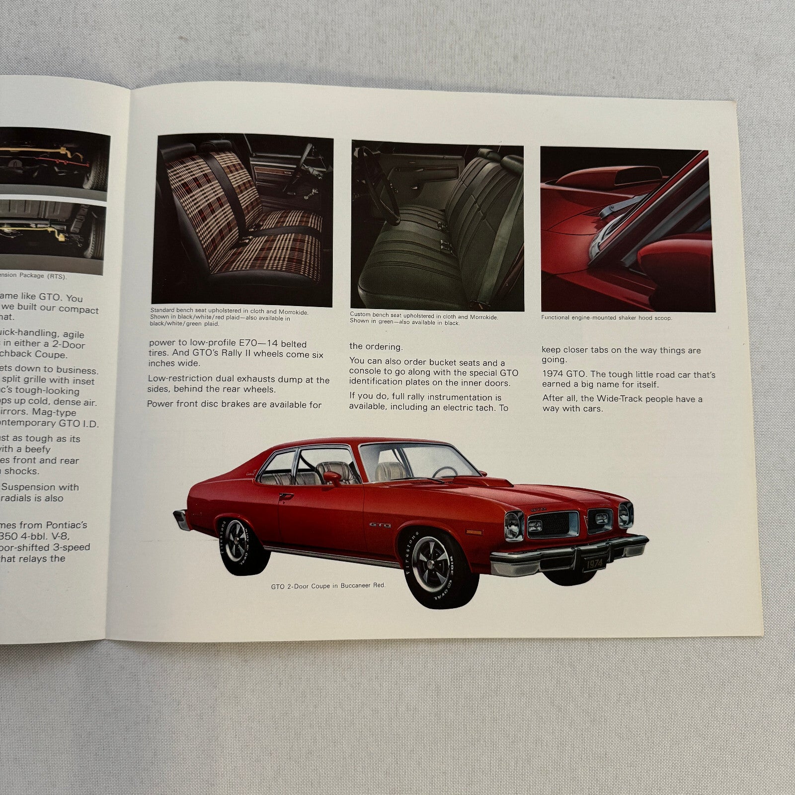 1974 Pontiac GTO Car Sales Brochure Catalog Advertising