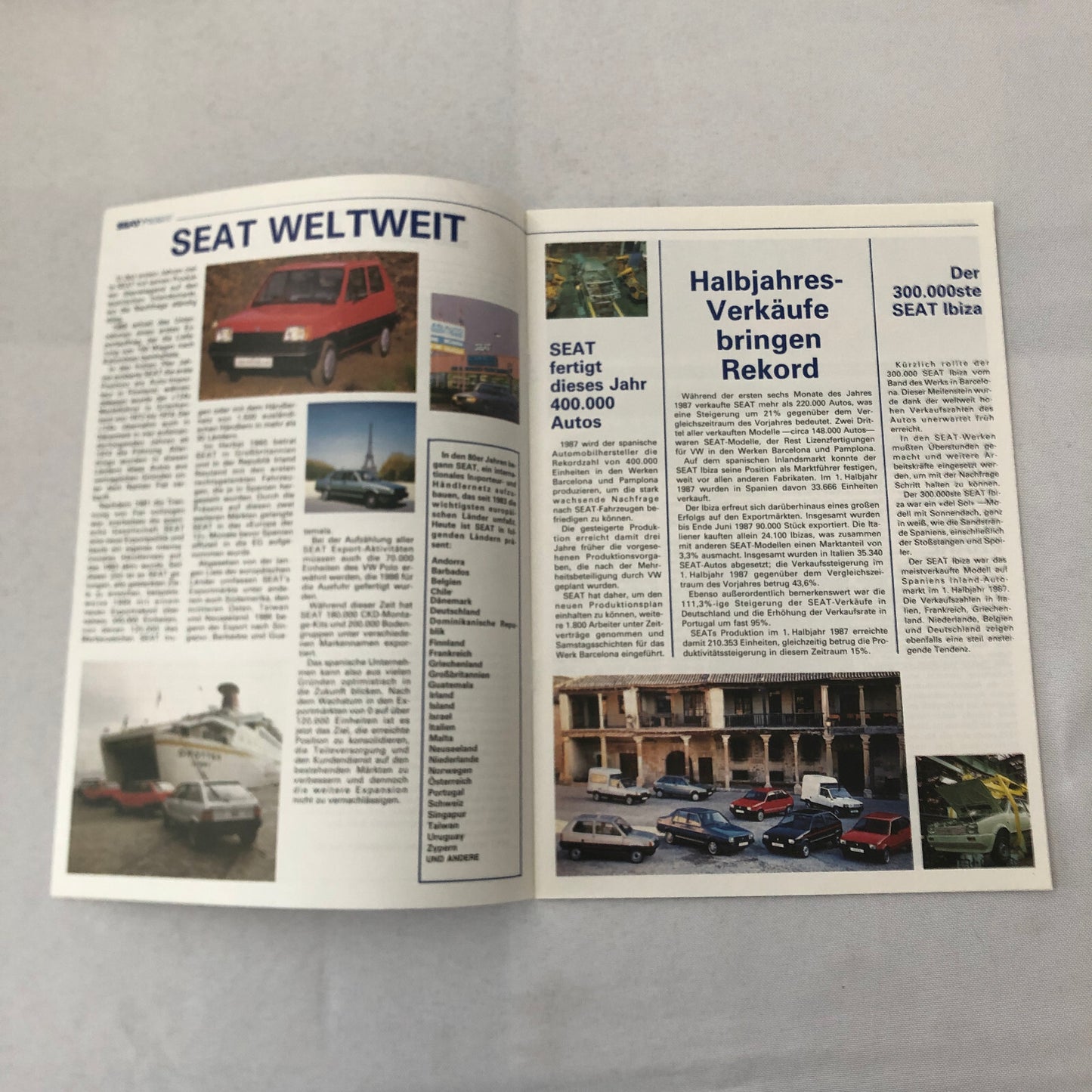 1987 SEAT Malaga Injection Car Press Kit Photos Brochure GERMAN Text