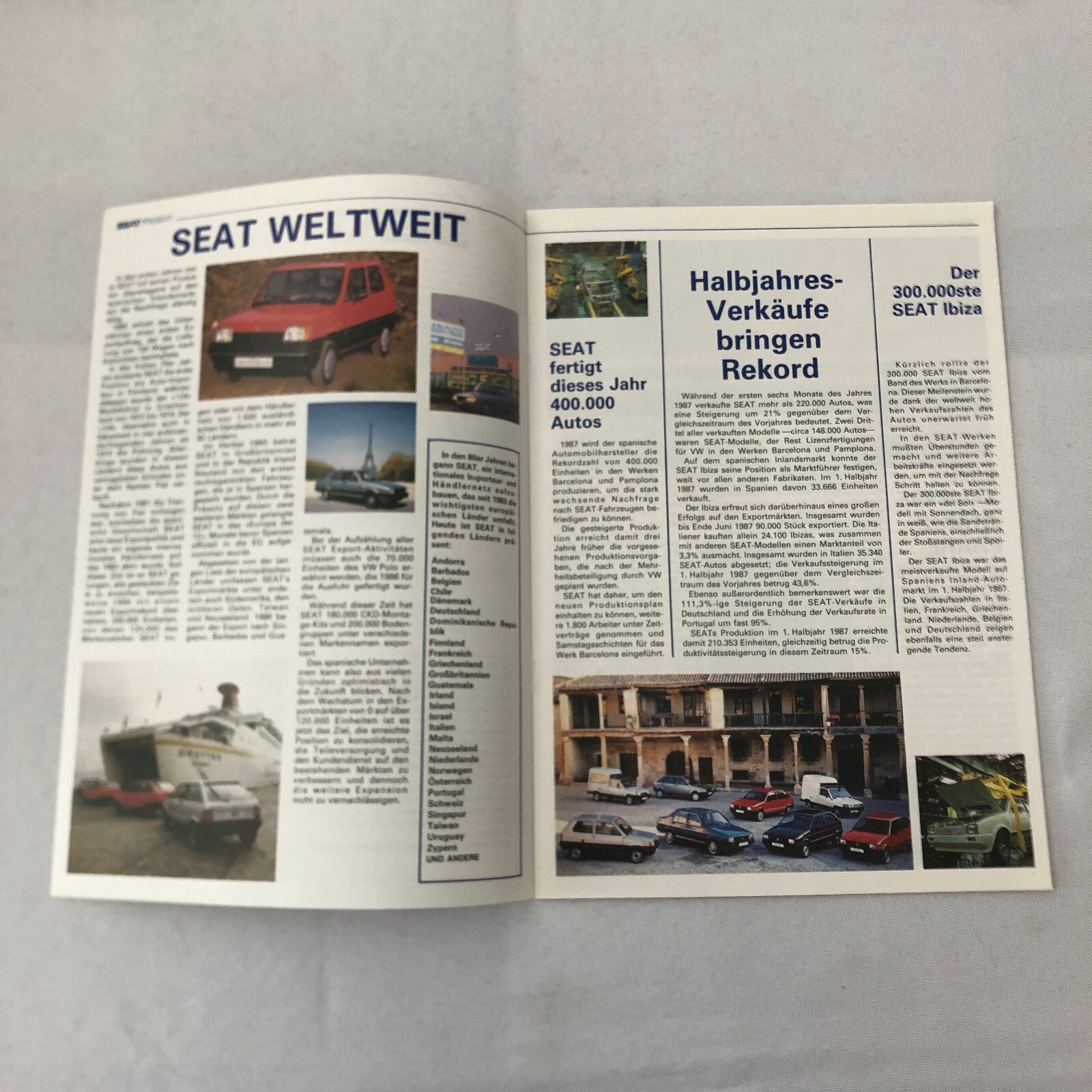 1987 SEAT Malaga Injection Car Press Kit Photos Brochure GERMAN Text