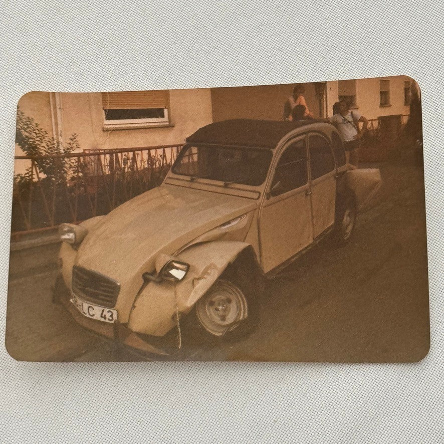 Citroen 2CV Wreck Wrecked Crash Car Automobile Photo Photograph Print Vintage 2x