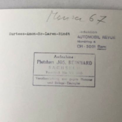 Vintage 1967 Monza Car Racing Photo Photograph John Surtees Bruce McLaren + 