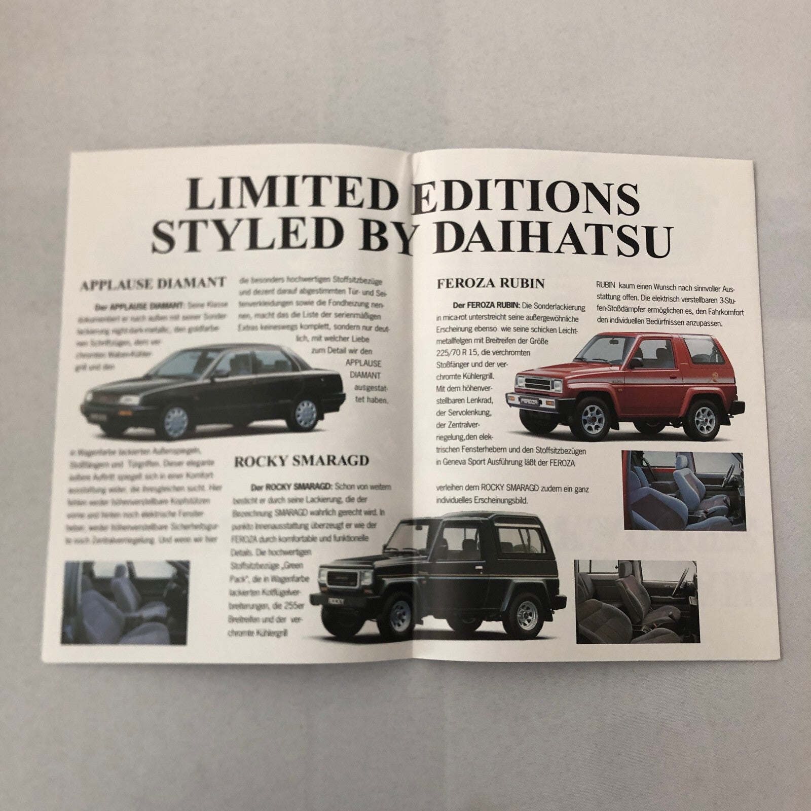 1991 Daihatsu Sales Brochure Catalog X-021 Concept Rocky Applause Feroza GERMAN