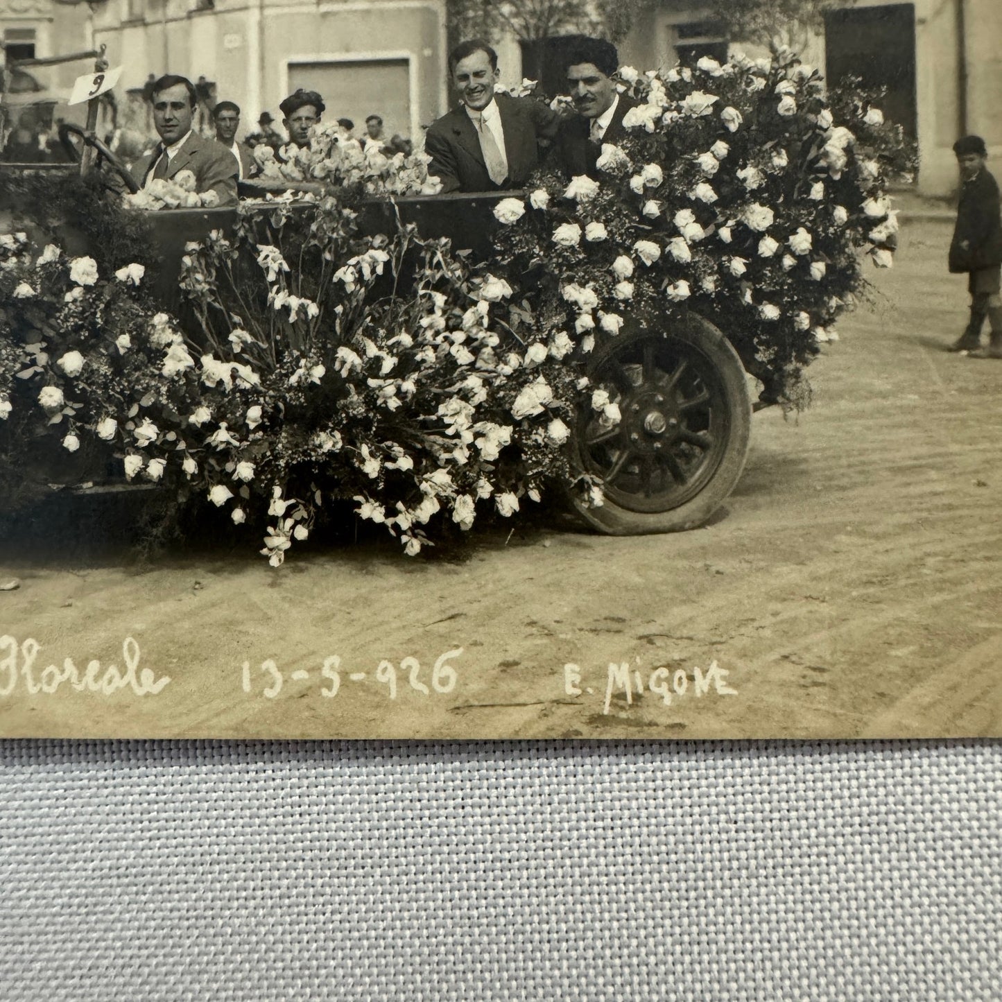 Vintage Postcard Real Photo Postcard RPPC Post Card Early Automobile Parade Car