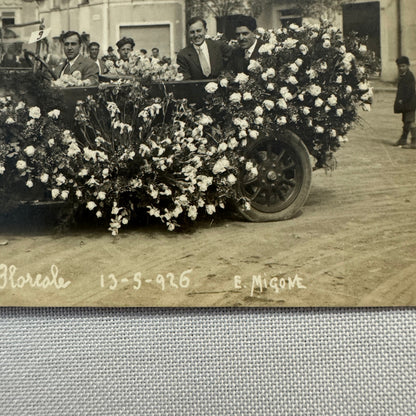 Vintage Postcard Real Photo Postcard RPPC Post Card Early Automobile Parade Car