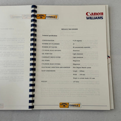 Camel Formula One Racing Press Kit Brochure Nelson Piquet Nigel Mansell 1991