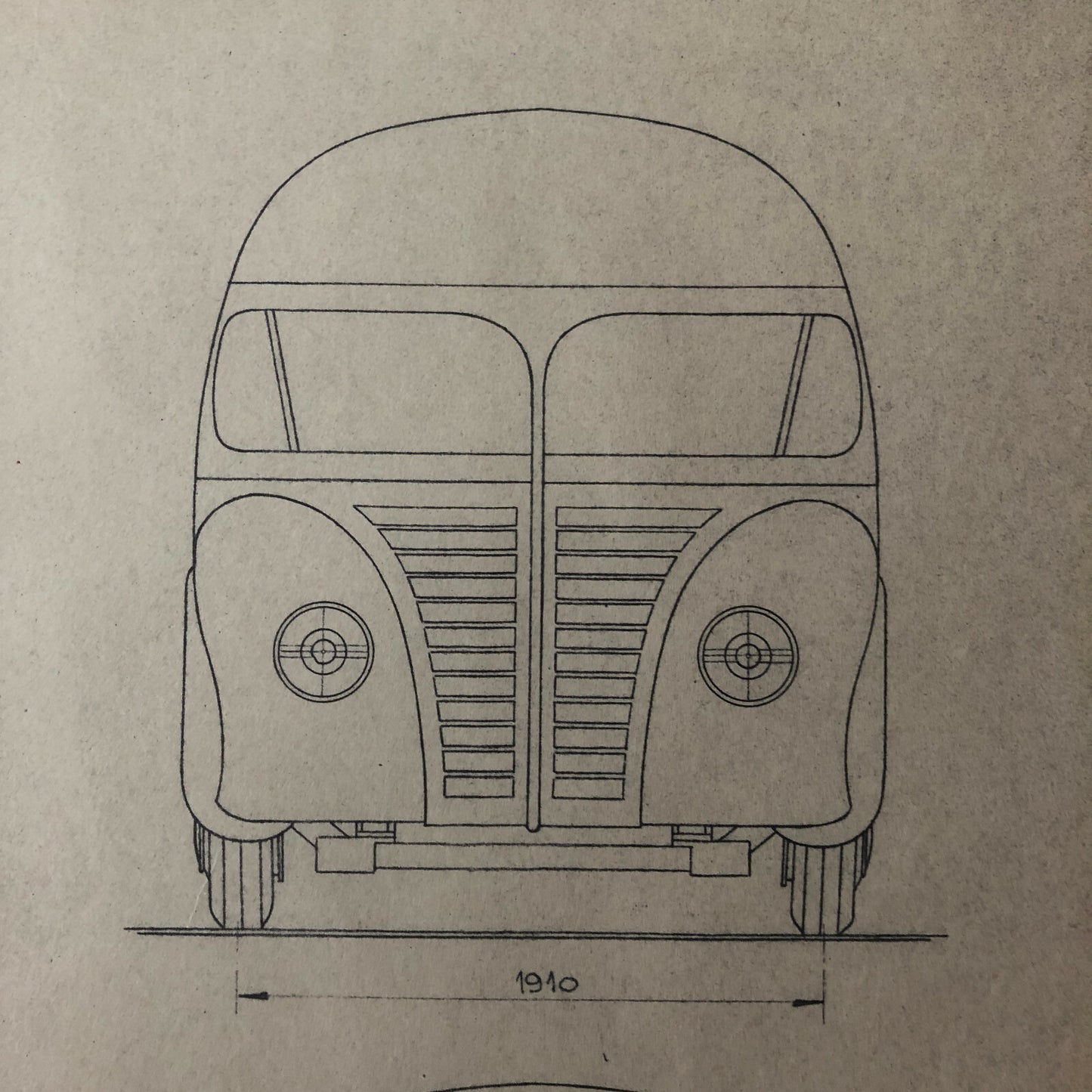 1936 Coachbuilder Bus Design Blueprint Rendering Blue Print Coach Bus Truck