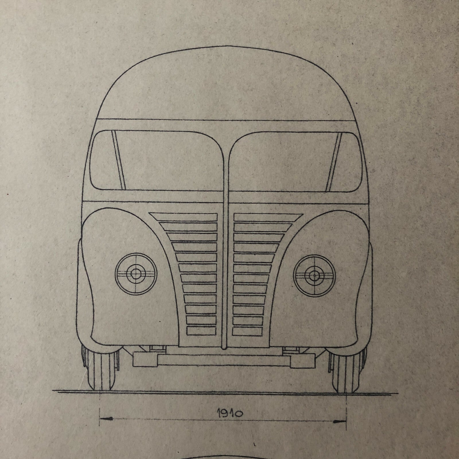 1936 Coachbuilder Bus Design Blueprint Rendering Blue Print Coach Bus Truck