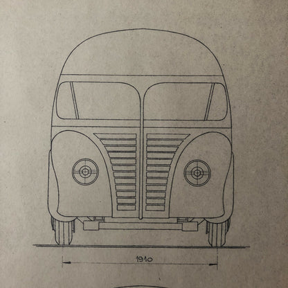 1936 Coachbuilder Bus Design Blueprint Rendering Blue Print Coach Bus Truck