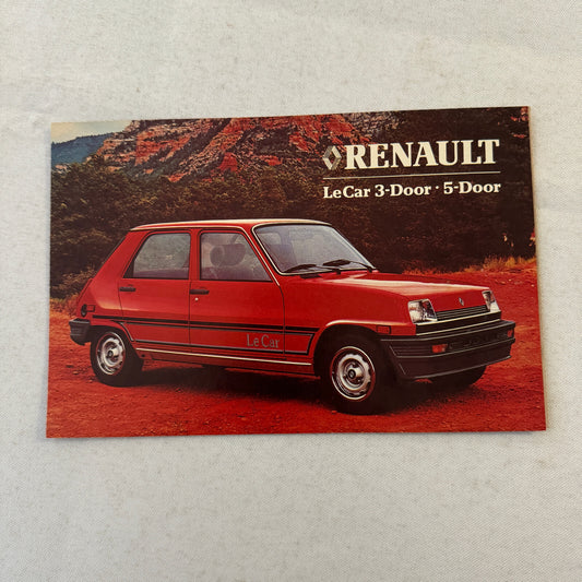 1982 Renault LeCar Car Sales Brochure Catalog Advertising Vintage