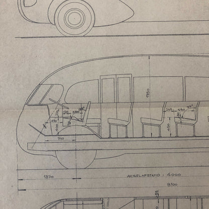 1936 Coachbuilder Bus Design Blueprint Rendering Blue Print Coach Bus Truck