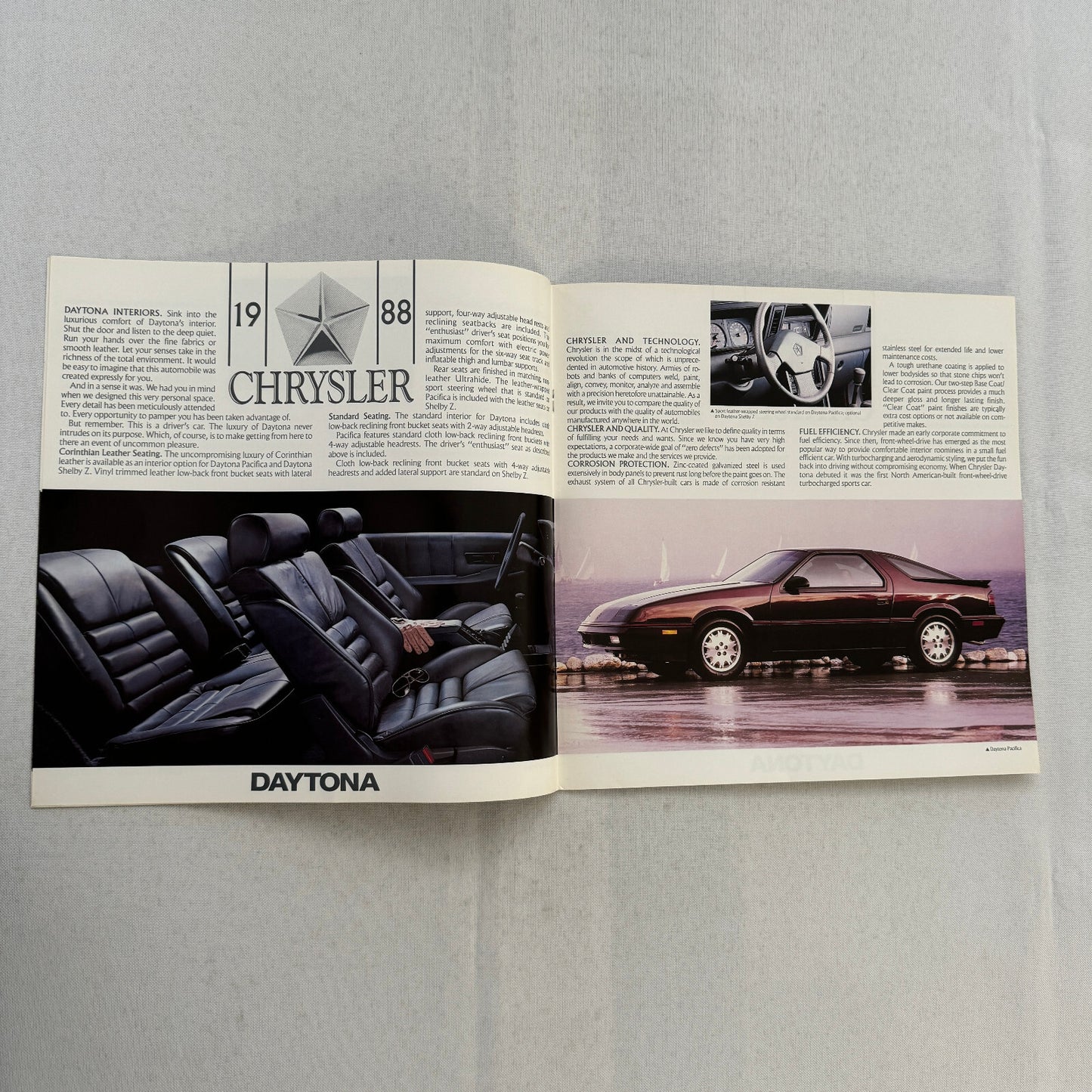 1988 Chrysler Daytona Car Sales Brochure Catalog Advertising Daytona Shelby Z