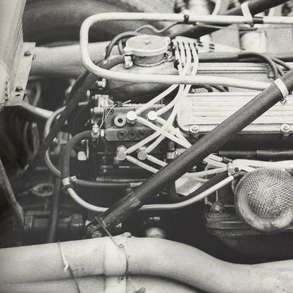 Vintage Racing Car Engine Photo Photograph Eugen Beck Photographer Stamp