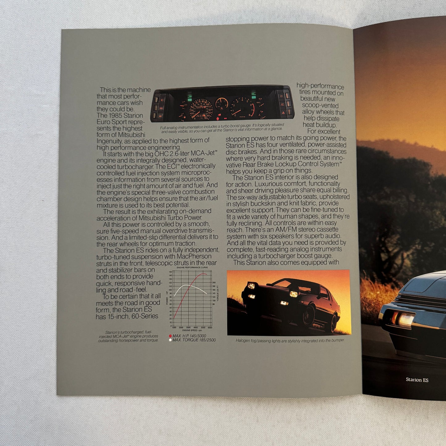 1985 Mitsubishi Starion Sports Car Sales Brochure Catalog Advertising