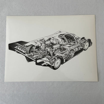 Porsche 956 Race Car Factory Press Photo Photograph Cutaway Illustration