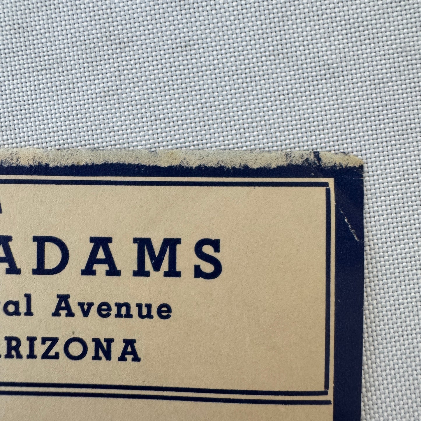 Vintage Hotel Travel Luggage Label Hotel Adams Phoenix Arizona AZ