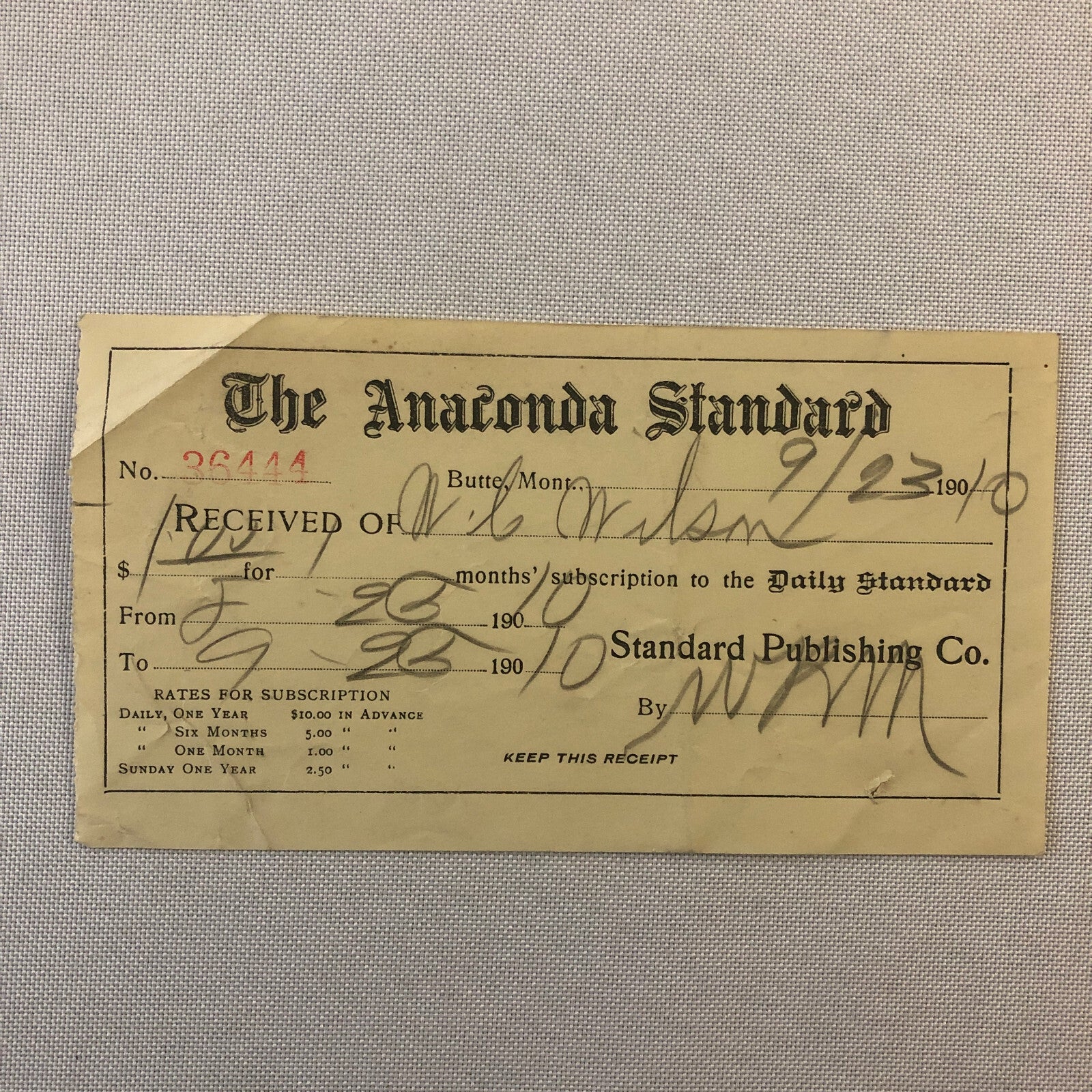 The Anaconda Standard Butte Montana Newspaper Document Ephemera Lot 9x 1910