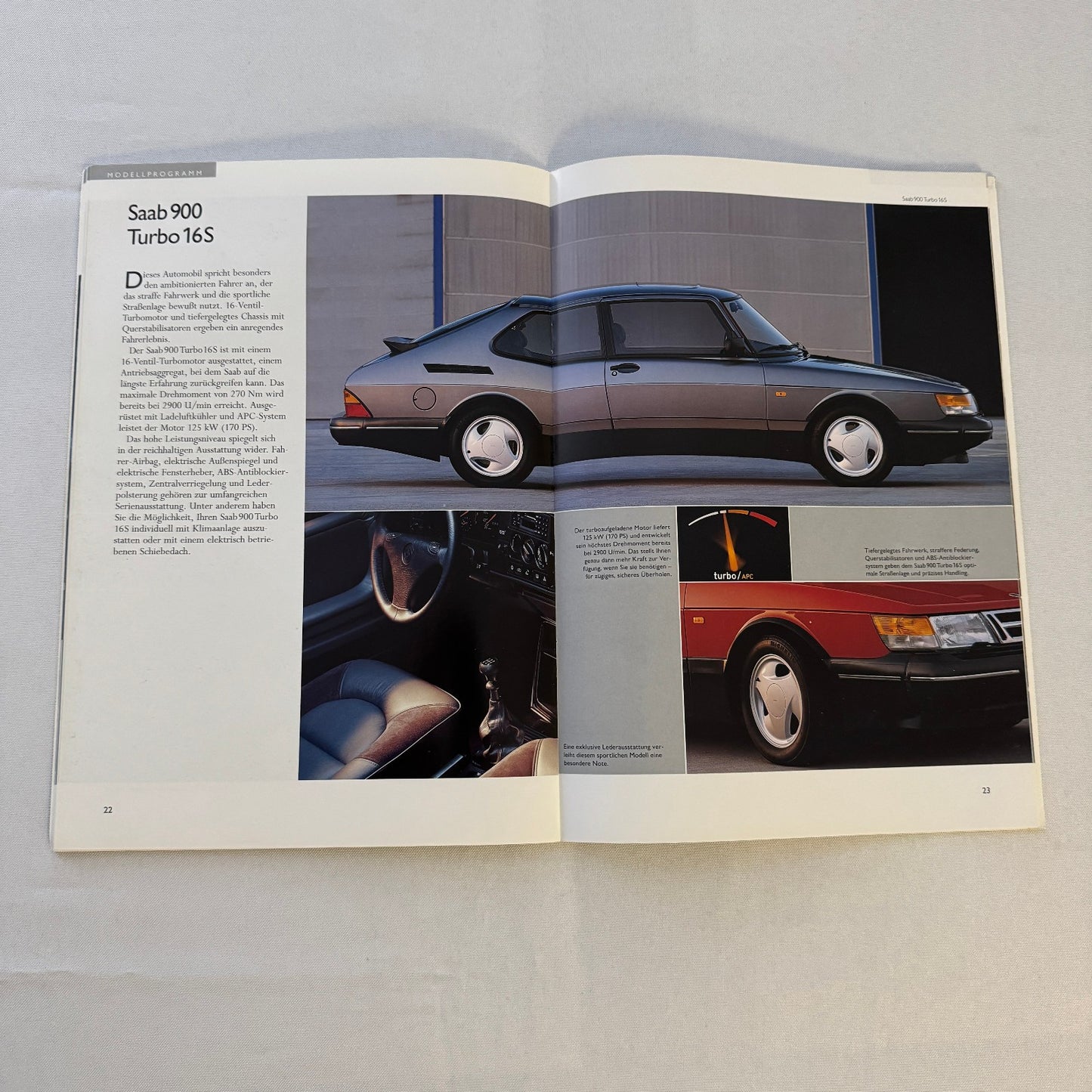 1993 Saab 900 Car Sales Brochure Catalog Saab 900 Cabriolet Turbo 16S GERMAN