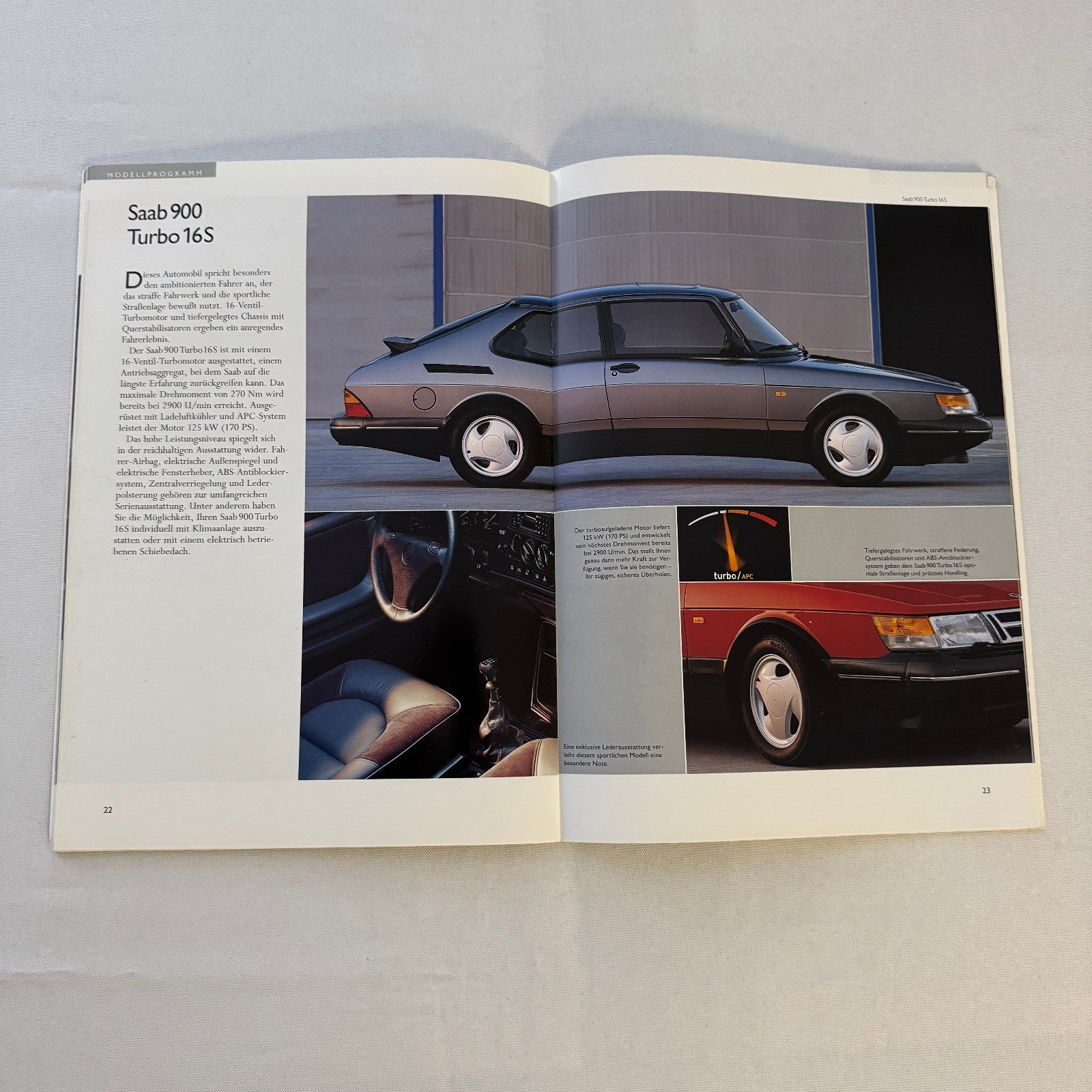 1993 Saab 900 Car Sales Brochure Catalog Saab 900 Cabriolet Turbo 16S GERMAN