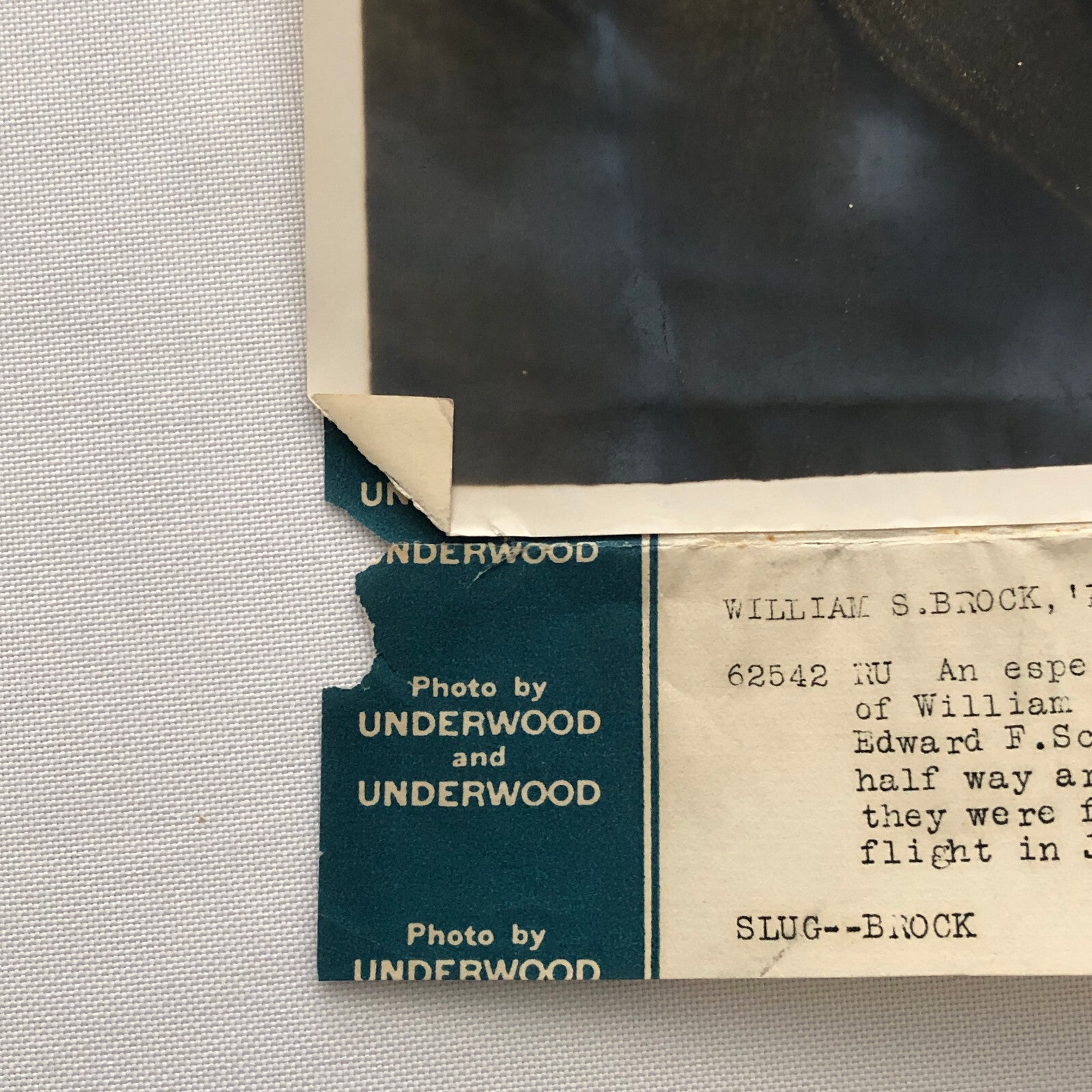 Press Photo Photograph Aviator Pilot William S Brock Underwood & Underwood