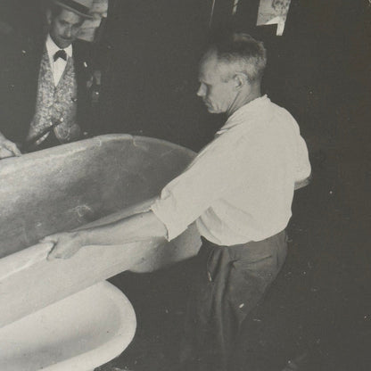 Vintage Press Photo Motor Boat Racing Bathtub Construction Photograph Print