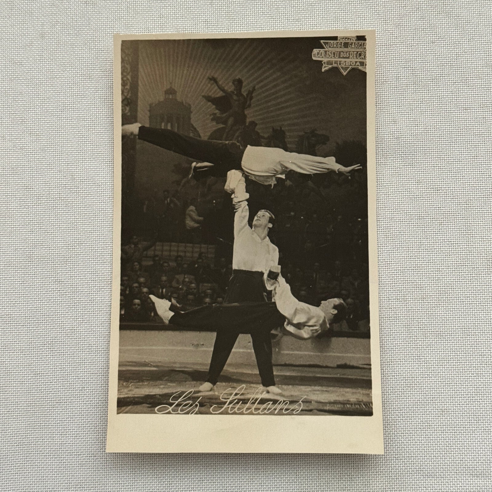 Vintage Circus Acrobat Act Balancing Photo Photograph Lisboa Portugal