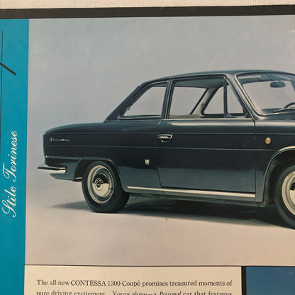 Hino Contessa 1300 Coupe Sales Sheet Brochure Vintage Car
